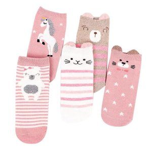 5 Pairs Women Girl Novelty Ankle Ears Socks - Cute Lovely Casual Socks Low Cut